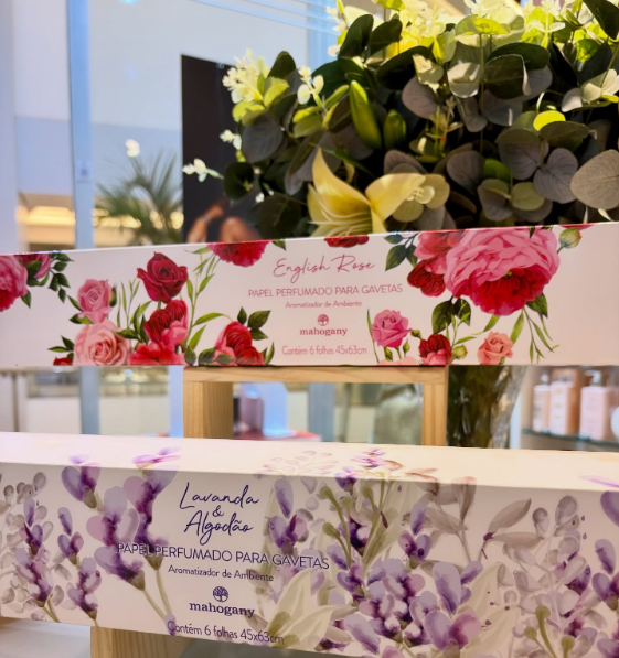 Papel perfumado para gavetas