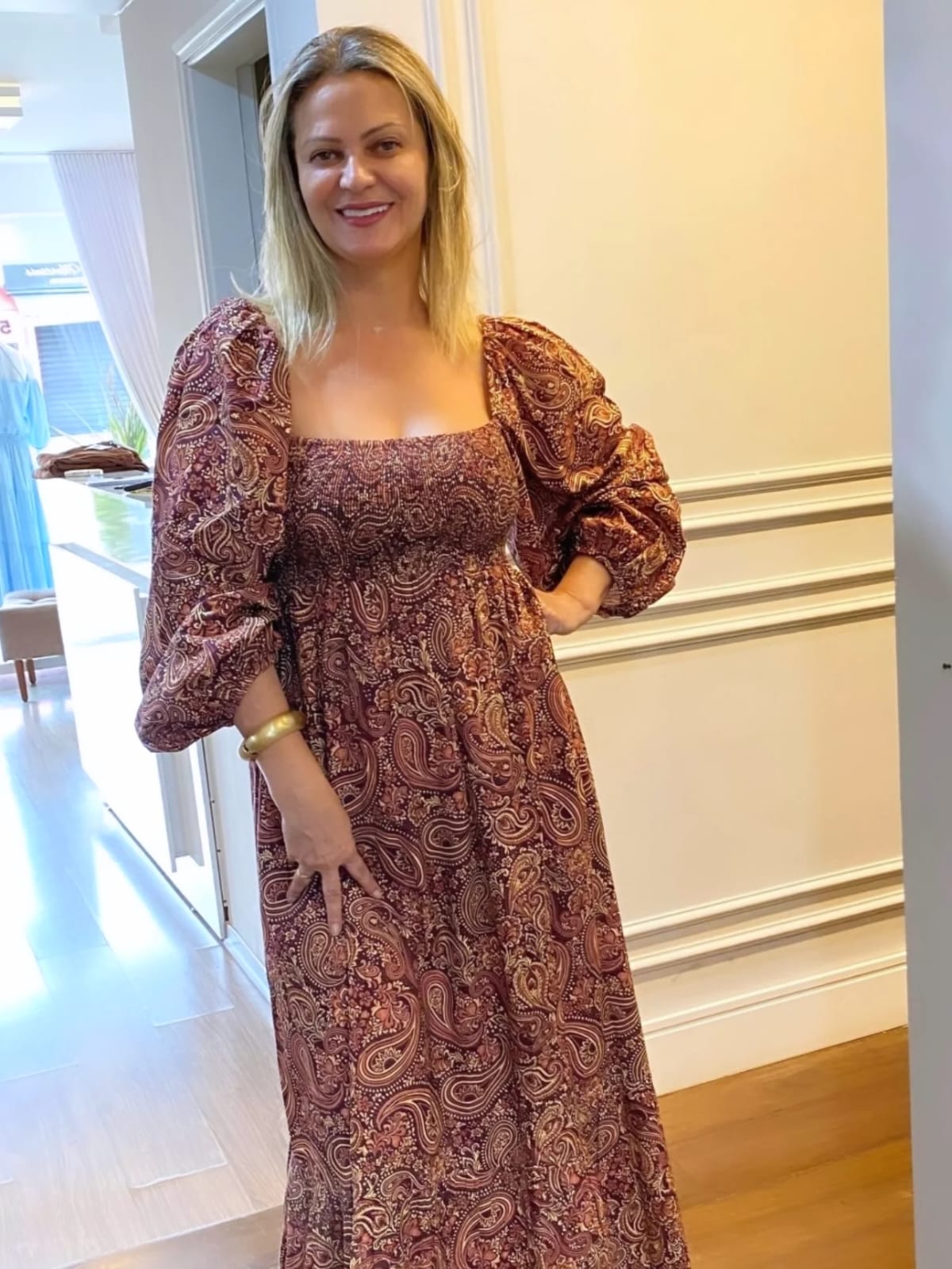 Vestido Cropped Est Noite de Inverno
