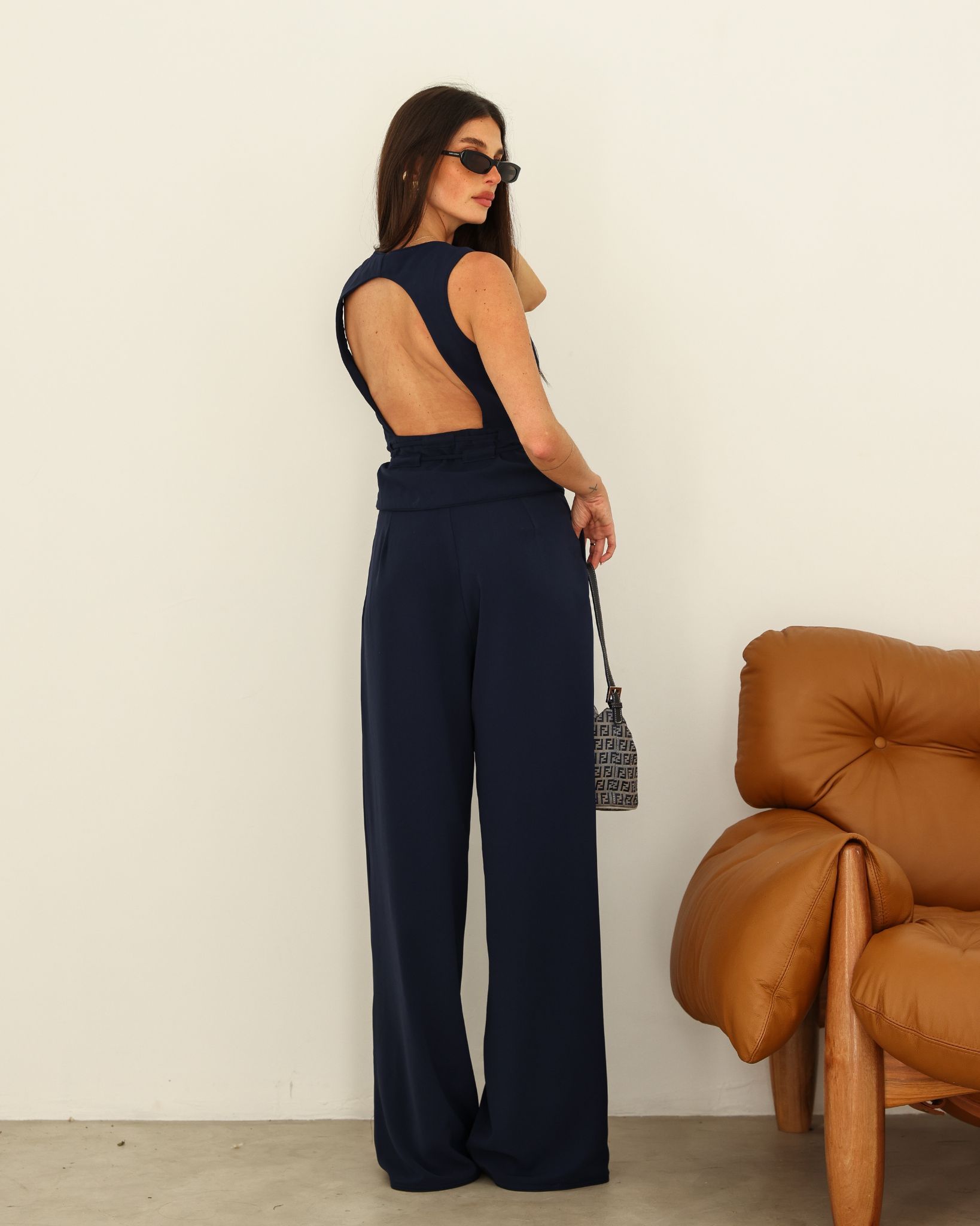 Calça Ampla Sobreposição